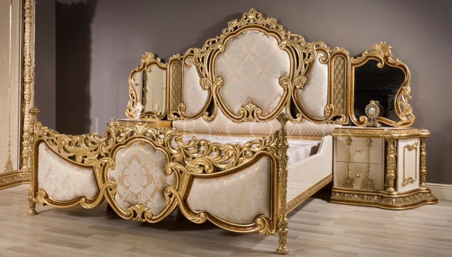 Bedesten Altın Varaklı Klasik Yatak Odası - 3
