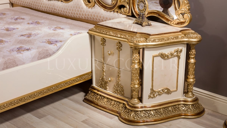Bedesten Altın Varaklı Klasik Yatak Odası - 5