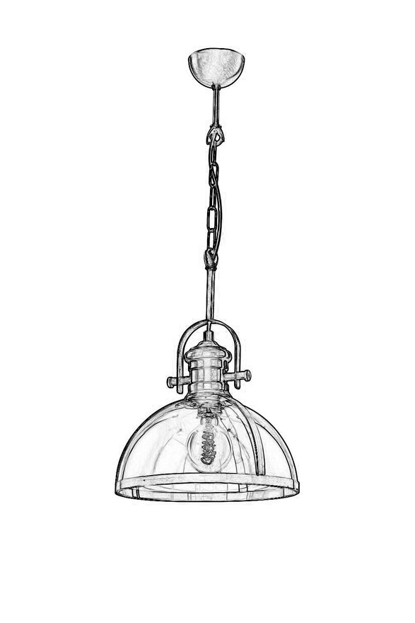 Luxury L-5063-1E Eskitme Kaplama Modern Chandelier E27 Metal Cam 30cm - 3