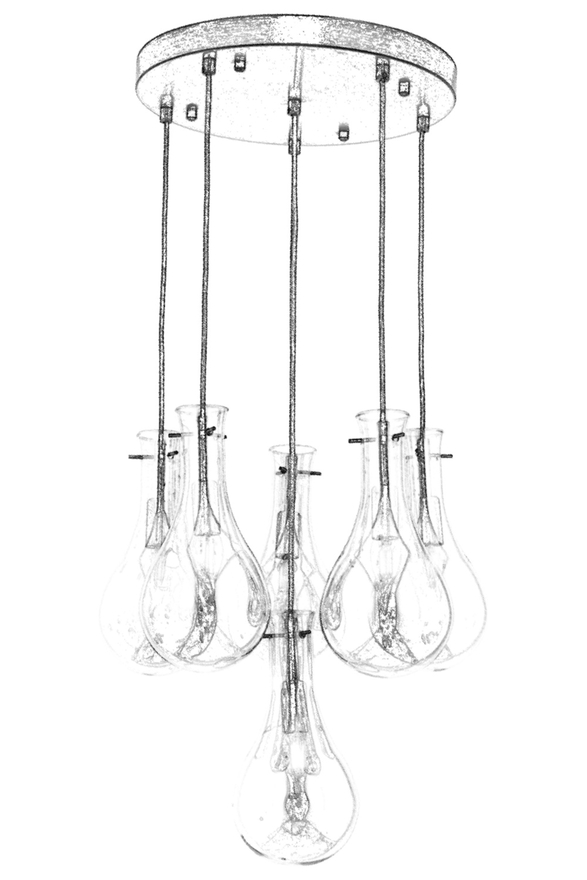 Luxury L-60092-6ET Eskitme Kaplama Modern Chandelier E14 Metal Cam 50cm - 2