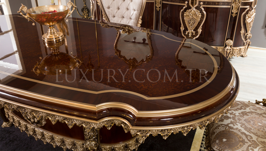 Luxury Melina Brown Dining Room - 6