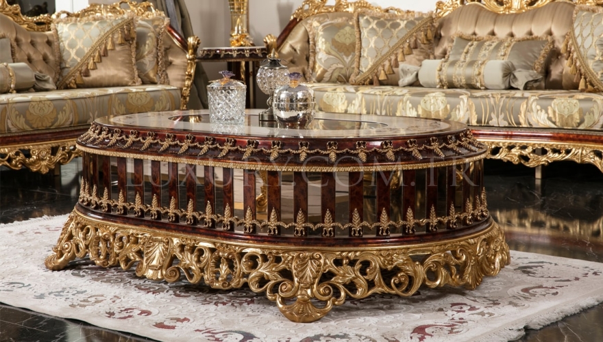 Yasemin Classic Gold Leaf Sofa Set - 11